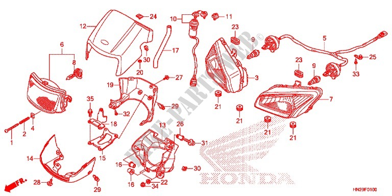 HEADLIGHT for Honda FOURTRAX 500 FOREMAN RUBICON Hydrostatic CAMO 2012