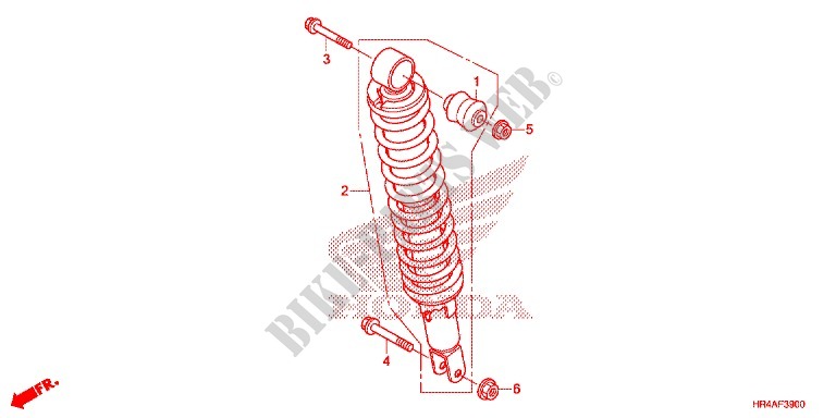 REAR SHOCK ABSORBER (2) for Honda FOURTRAX 500 FOREMAN 4X4 Electric Shift, Power Steering Camo 2016