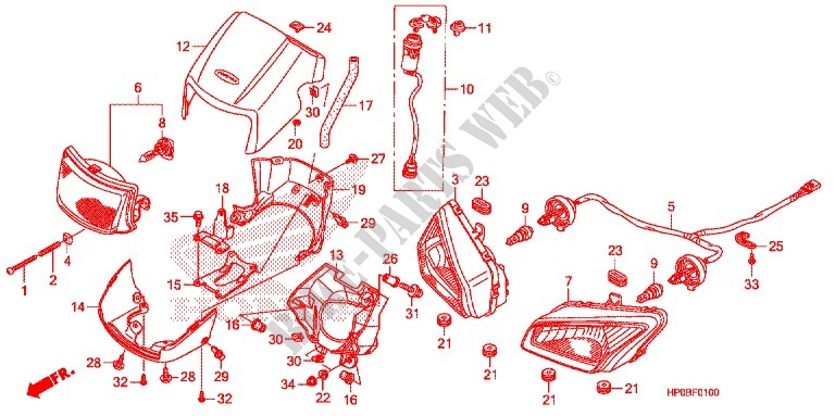 HEADLIGHT for Honda FOURTRAX 500 FOREMAN 4X4 Electric Shift CAMO 2011