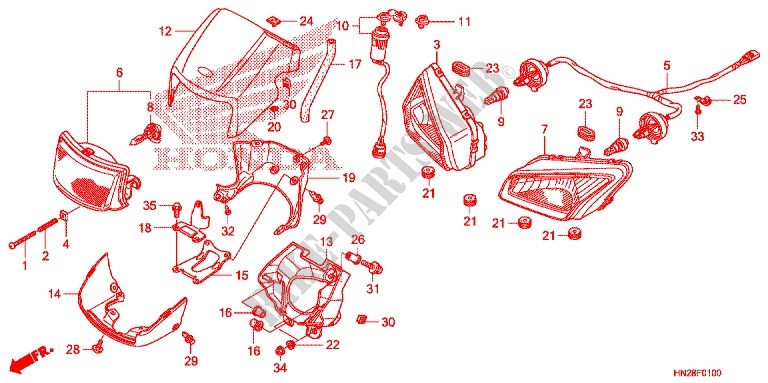HEADLIGHT for Honda FOURTRAX 500 RUBICON GPS EPS 2011