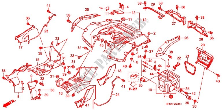 REAR FENDER for Honda FOURTRAX 500 FOREMAN 4X4 Power Steering, CAMO 2008