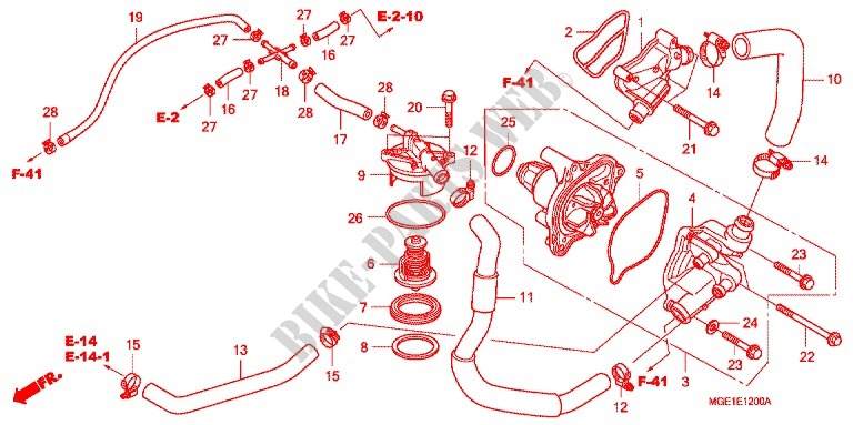 WATER PUMP COVER for Honda VFR 1200 2010