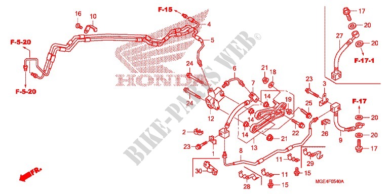 BRAKE MASTER CYLINDER/ BRAKE HOSE for Honda VFR 1200 DCT 2010