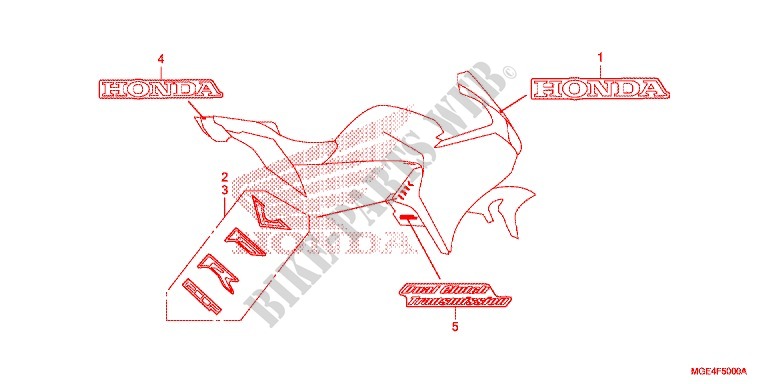 STICKERS for Honda VFR 1200 DCT 2010