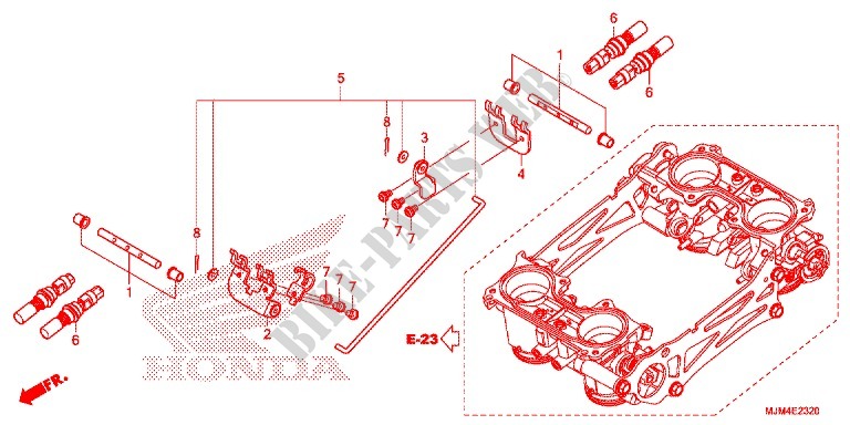 THROTTLE BODY (COMPONENT PARTS) for Honda VFR 800 INTERCEPTOR 2015