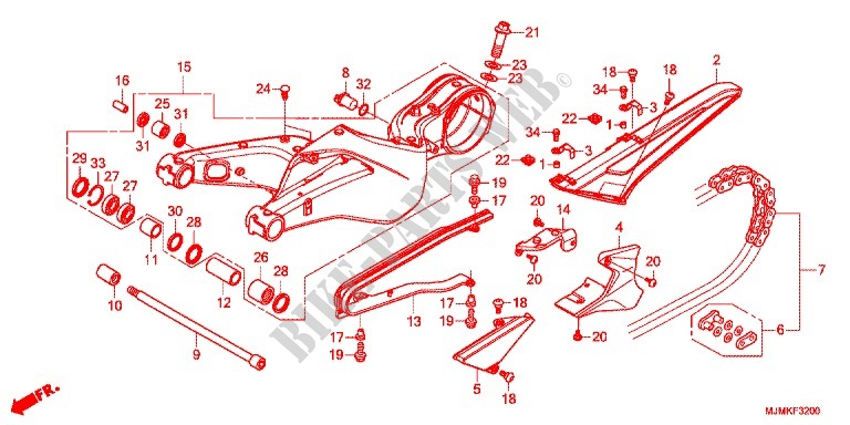 SWINGARM   CHAIN CASE for Honda CROSSRUNNER 800 2015