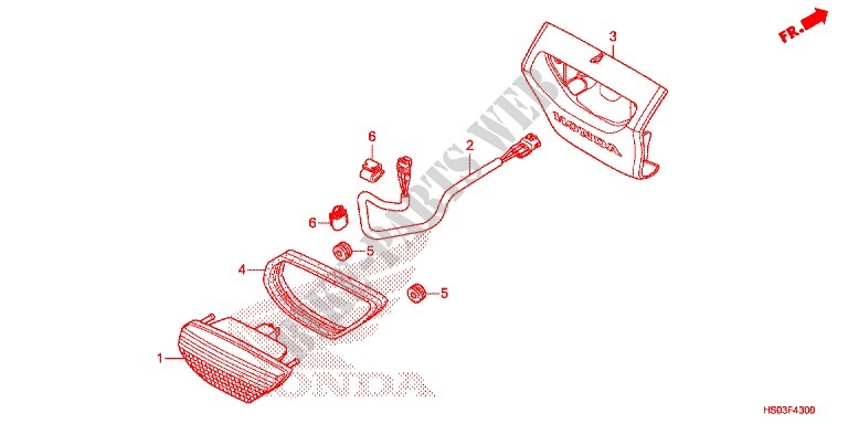 TAILLIGHT (2) for Honda TRX 250 FOURTRAX RECON Standard 2017