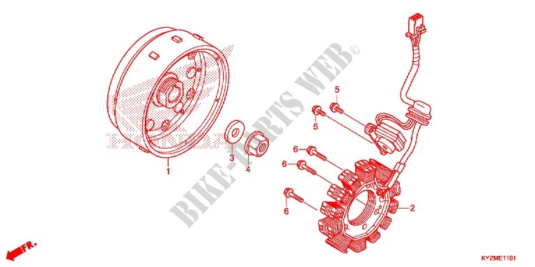 ALTERNATOR (AFS125MCSG/MCRG) for Honda FUTURE 125 Casted wheels, Rear brake disk 2016