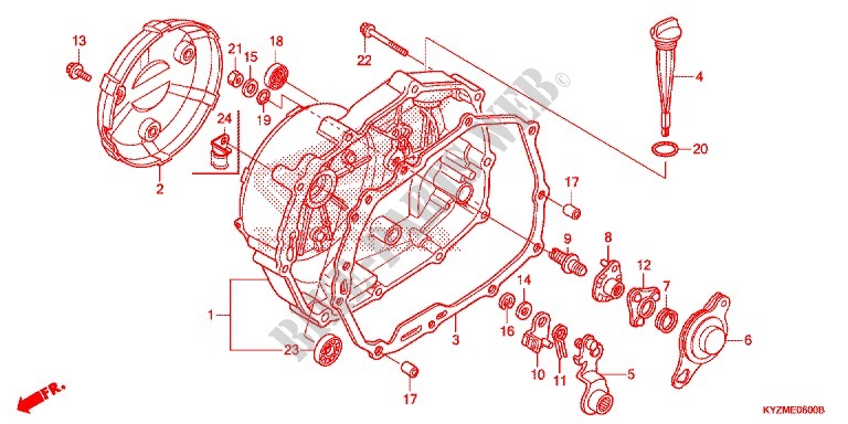 RIGHT CRANKCASE COVER for Honda FUTURE 125 Casted wheels, Rear brake disk 2016