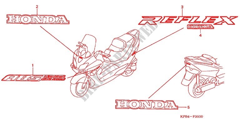 STICKERS for Honda REFLEX 250 2002