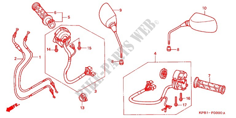 LEVER   SWITCH   CABLE (1) for Honda REFLEX 250 ABS 2001