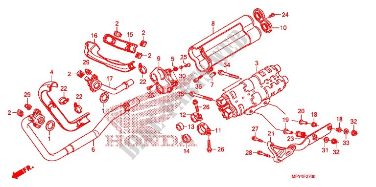 EXHAUST MUFFLER (2) for Honda VT 1300 STATELINE ABS 2011