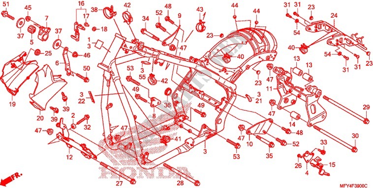 FRAME (VT1300CR/CRA,VT1300CT/CTA) for Honda VT 1300 STATELINE ABS 2011