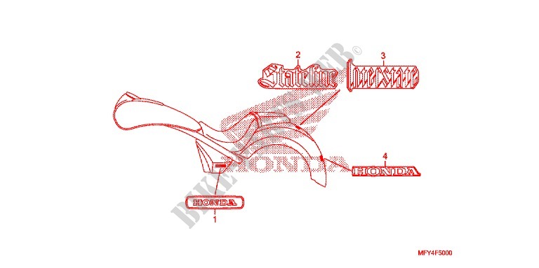 STICKERS (VT1300CR/CRA,VT1300CT/CTA) for Honda VT 1300 STATELINE ABS 2011