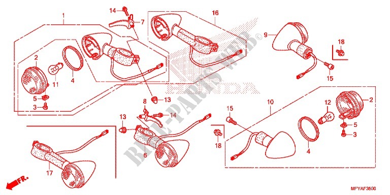 INDICATOR (2) for Honda VT 1300 STATELINE ABS SILVER 2012
