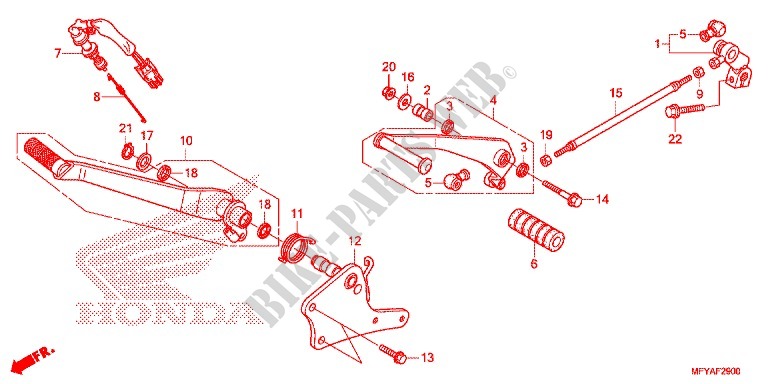 PEDAL (VT1300CR/CRA,VT1300CS/CSA) for Honda VT 1300 STATELINE ABS SILVER 2012