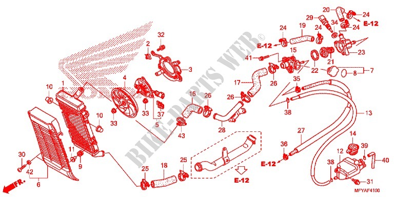 RADIATOR for Honda VT 1300 STATELINE ABS SILVER 2012