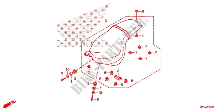 SINGLE SEAT (2) for Honda VT 1300 STATELINE ABS SILVER 2012