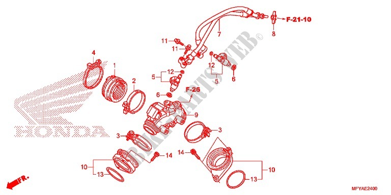 INTAKE MANIFOLD   INJECTOR for Honda VT 1300 C STATELINE 2012