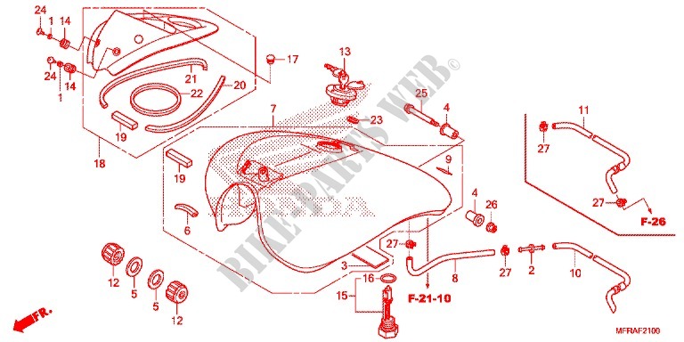 FUEL TANK (VT1300CRA/CR/CSA/CS/CTA/CT) for Honda VT 1300 STATELINE 2013