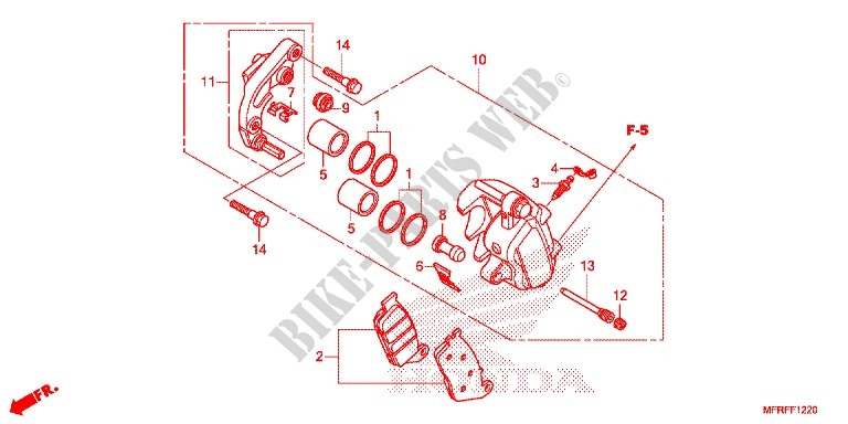 FRONT BRAKE CALIPER (VT1300CR/CT/CX) for Honda VT 1300 STATELINE 2015