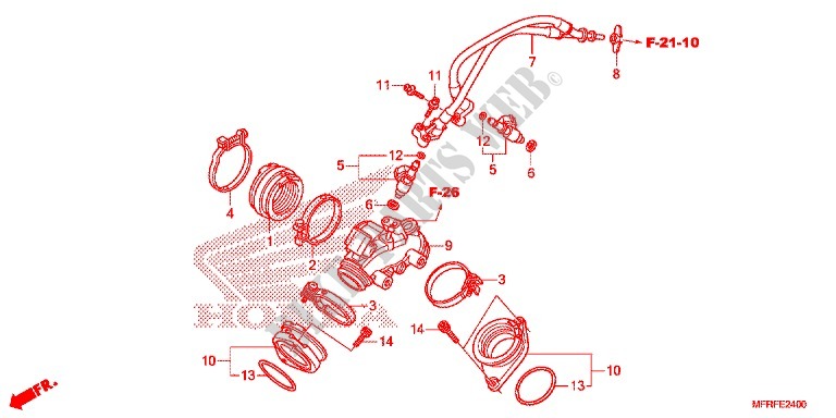 INTAKE MANIFOLD   INJECTOR for Honda VT 1300 STATELINE 2015