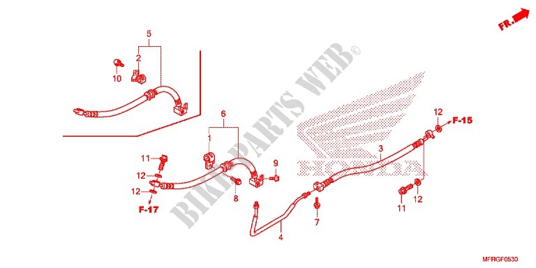 BRAKE LINES (VT1300CR/CX) for Honda VT 1300 STATELINE 2016