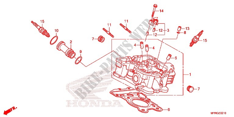 REAR CYLINDER HEAD for Honda VT 1300 STATELINE 2016