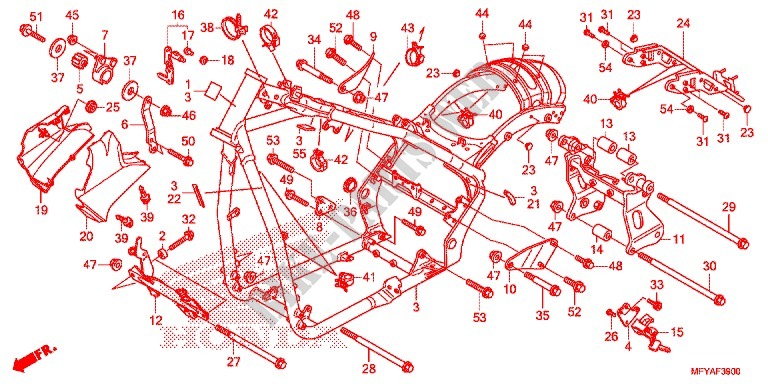 FRAME (VT1300CR/CRA,VT1300CT/CTA) for Honda VT 1300 INTERSTATE 2012