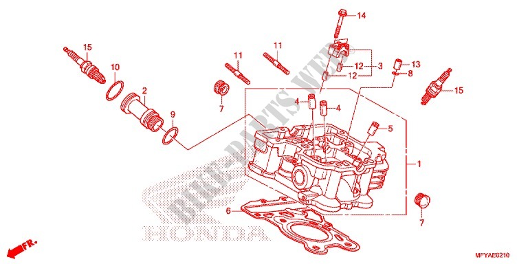 REAR CYLINDER HEAD for Honda VT 1300 INTERSTATE 2012