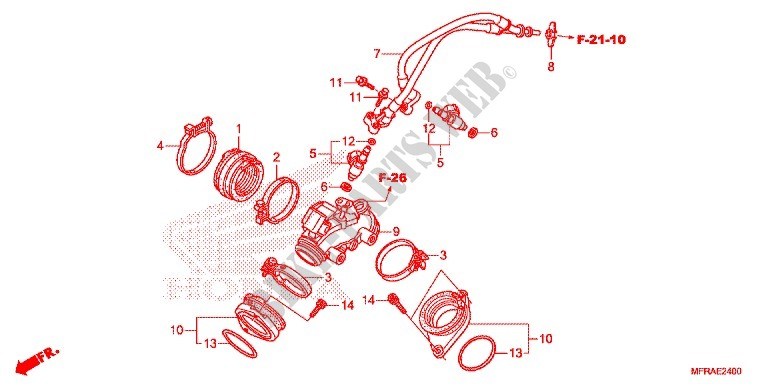 INTAKE MANIFOLD   INJECTOR for Honda VT 1300 INTERSTATE 2013