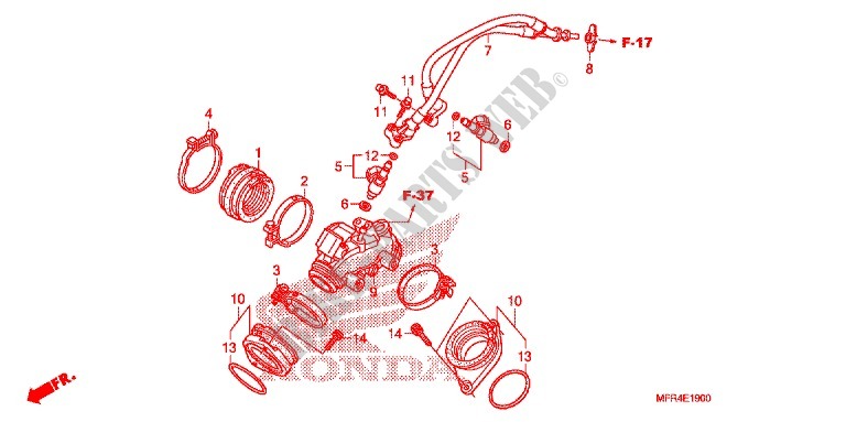INTAKE MANIFOLD   INJECTOR for Honda VT 1300 C FURY ABS 2012