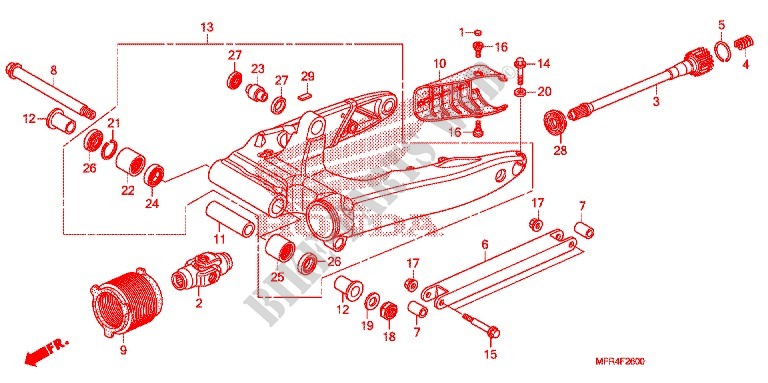 SWINGARM   CHAIN CASE for Honda VT 1300 C FURY ABS 2012