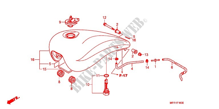 FUEL TANK for Honda VT 1300 C FURY ABS 2015