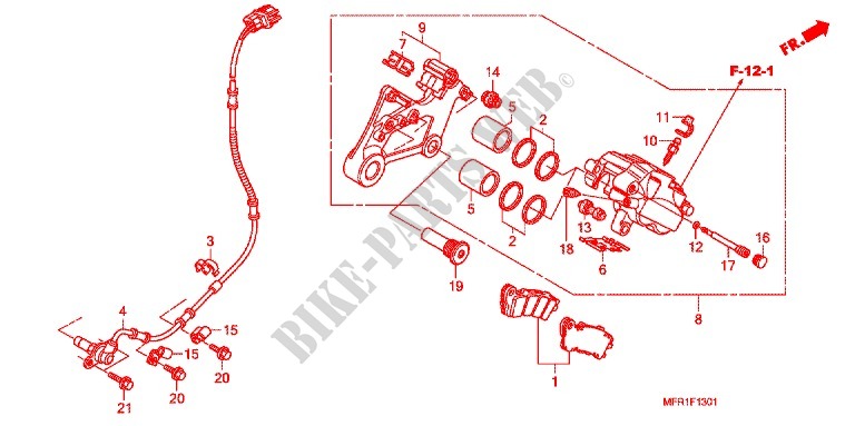 REAR BRAKE CALIPER (VT1300CXA) for Honda VT 1300 C FURY ABS 2015