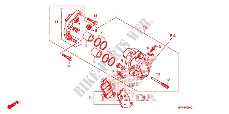 FRONT BRAKE CALIPER (VT1300CX) for Honda VT 1300 C FURY 2012