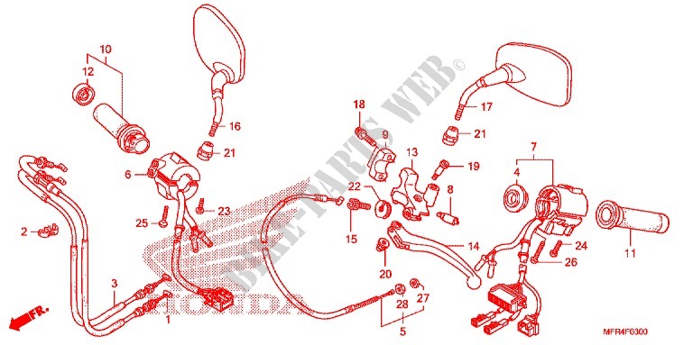HANDLE SWITCH   CABLE   GRIP for Honda VT 1300 C FURY 2012