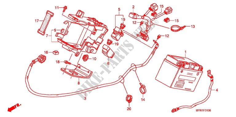 TOOLS   BATTERY BOX for Honda VT 1300 C FURY 2012