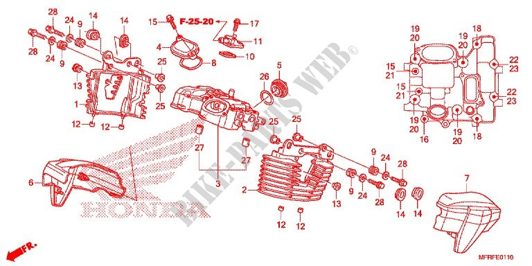 REAR CYLINDER HEAD COVER for Honda VT 1300 C FURY 2015