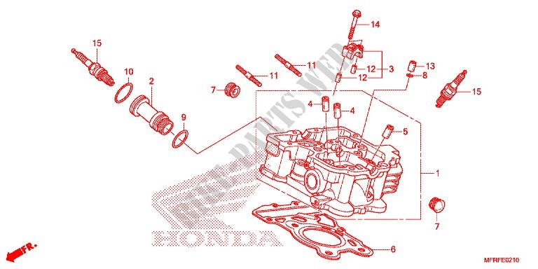 REAR CYLINDER HEAD for Honda VT 1300 C FURY 2015