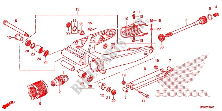 SWINGARM   CHAIN CASE for Honda VT 1300 C FURY 2015