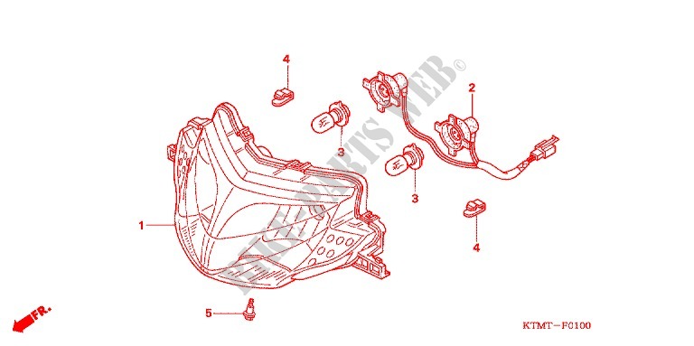 HEADLIGHT (1) for Honda WAVE 125, Kick start, Spoked wheels 2011