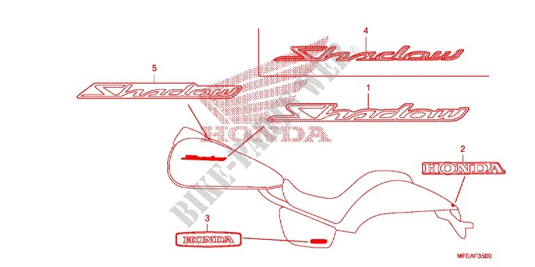 STICKERS for Honda SHADOW VT 750 PHANTOM 2010