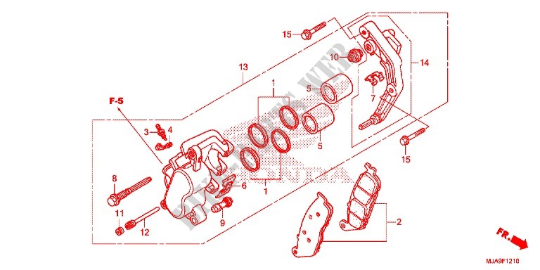 FRONT BRAKE CALIPER (VT750C/C2B) for Honda SHADOW VT 750 PHANTOM 2016