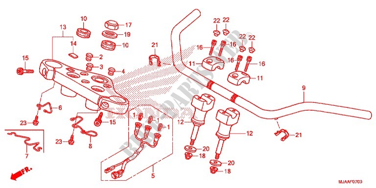 HANDLEBAR (VT750C/CA/CS) for Honda SHADOW VT 750 AERO ABS GRAY 2013