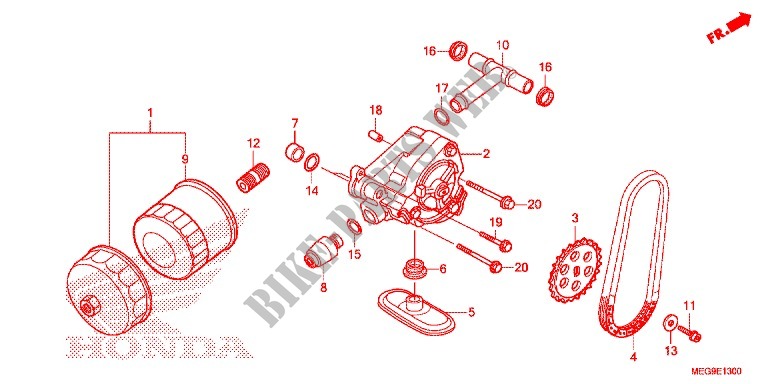 CRANKCASE   OIL PUMP for Honda SHADOW VT 750 AERO 2011