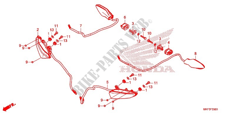 INDICATOR (1) for Honda CBR 1000 ABS RED 2017