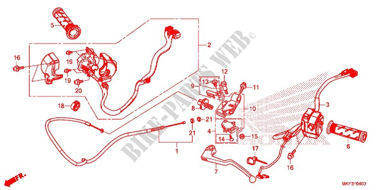 LEVER   SWITCH   CABLE (1) for Honda CBR 1000 ABS RED 2017