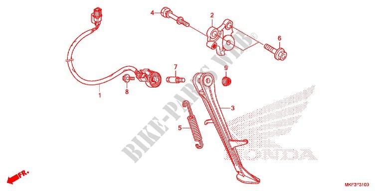 MAIN STAND   BRAKE PEDAL for Honda CBR 1000 ABS RED 2017