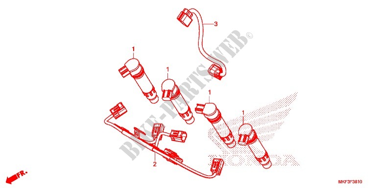 SUB HARNESS   IGNITION COIL for Honda CBR 1000 ABS RED 2017